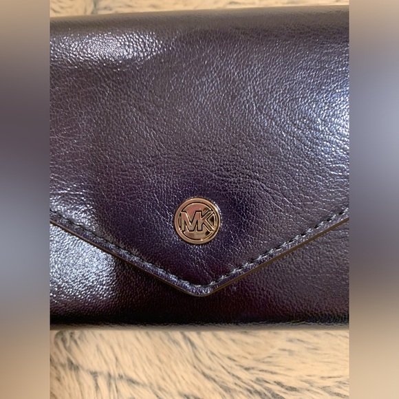 💎 MICHAEL KORS JET SET TRAVEL LARGE LOGO ENVELOPE CONTINENTAL WALLET IN TEAL💎 - Picture 2 of 8